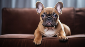  French Bulldog Dog breed puppy sit on the couch