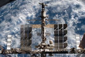  International Space Station is pictured from the SpaceX Crew