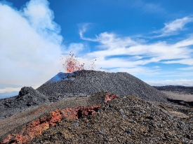  view of fissure 3 erupting on the Northeast Rift Zone of Mauna 