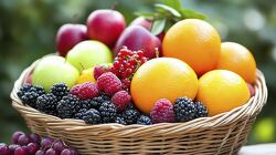 A beautifully arranged basket of assorted fruits perfect for a h