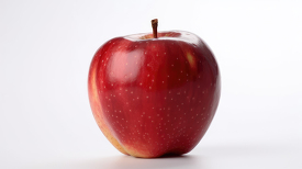 A ripe red apple on white background