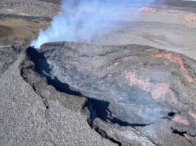 Aerial view of the fissure 3 cone on the Northeast Rift Zone of 
