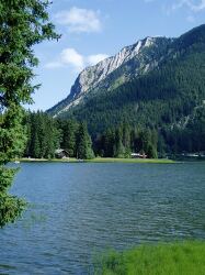 alpine lake in the foothills of the Alps