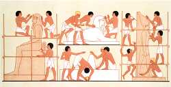ancient egyptian artists creating sculptures A