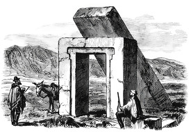 ancient gateway near puno historical illustration