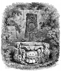 Ancient Idol and Altar at Copan Guatemala