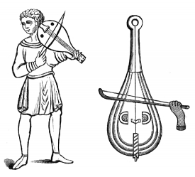 Anglo Saxon Fiddle Musical Instrument Illustration