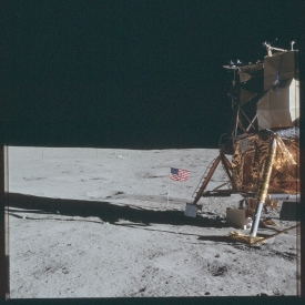apollo 14-full view of the left rear quadrant of the spacecraft 