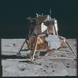 apollo 14-moon-full view of the left rear quadrant of the spacec