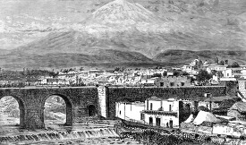 arequipa and the volcano of misti historical illustration