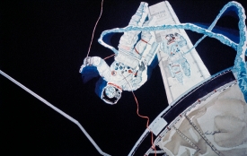 artists concept illustrating a spacewalk