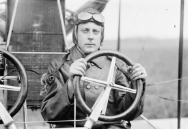 aviator in curtiss dual control airplane 1912