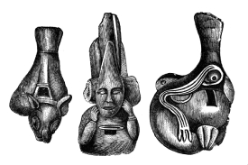 Aztec Whistles Musical Instrument Illustration