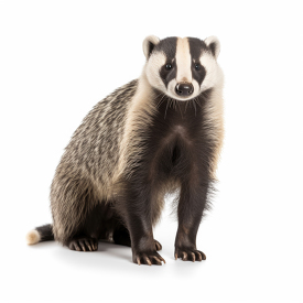 Badger side view isolated on white background