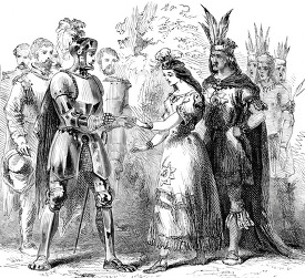 balboa and the indian princess historical illustration