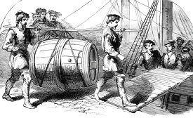 balboa carried on shipboard historical illustration