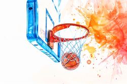 basketball hoop colorful splash