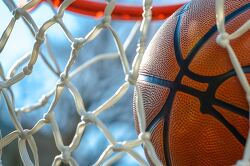 basketball in the net