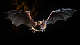 Bat isolated on black background