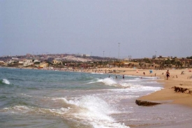 Beach used by tourists west of Algiers