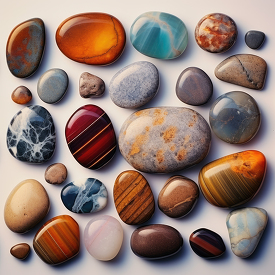 beautiful collection of rocks and stones