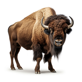 Bison isolated on white background