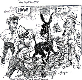 black and white american political cartoon a0321