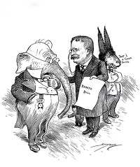 black and white american political cartoon a0631
