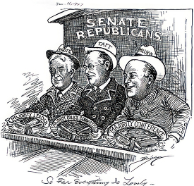black and white american political cartoon a0771