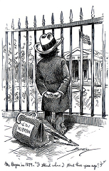 black and white american political cartoon a0931