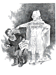 black and white american political cartoon b0581