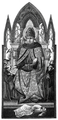 black and white illustration of a man sitting on a throne