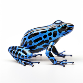 blue Poison dart frog isolated on white background