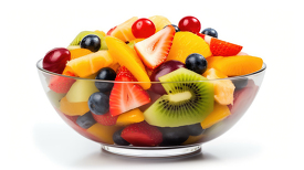 bowl of fresh colorful mixed fruit