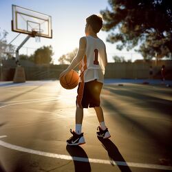 boy wearing basketball uniform