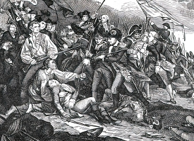 british soldiers fighting with colonists