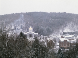 Capitol in winter Montpelier Vermont