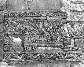 carving on tower at sarnath historical illustration