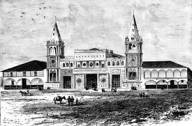 cathedral of guayaquil ecuador historical illustration