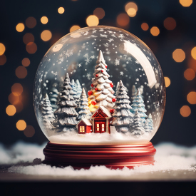 charming snow globe with a wintry scene