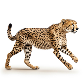 Cheetah running isolated on white background (3)