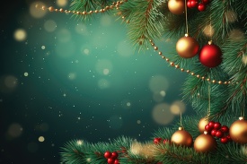 christmas background with pine branches
