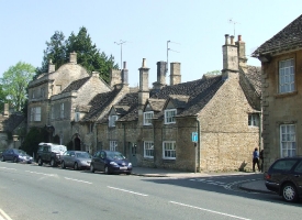 Closely packed houses in the town of Burford