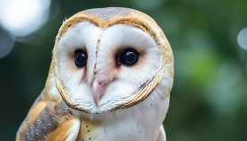 closeup of common barn owl
