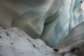 closeup view of sexton glacier ice