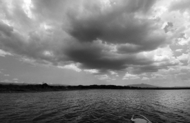 Clouds over a lake in Africa