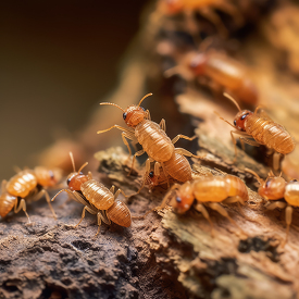 colony of termites working together in a garden
