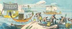 color illustration of a variety of ancient egyptian boats