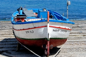 Colorful Fishing Boat in Sicily Italy