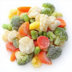 Colorful Mix of Frozen Vegetables Ready for Cooking